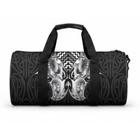 Aotearoa Kowhaiwhai Poutama Black Motif Duffle Bag LT9 One size Black - Polynesian Pride