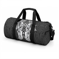 Aotearoa Kowhaiwhai Poutama Black Motif Duffle Bag LT9 - Polynesian Pride