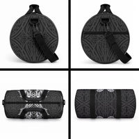 Aotearoa Kowhaiwhai Poutama Black Motif Duffle Bag LT9 - Polynesian Pride