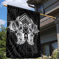 Aotearoa Kowhaiwhai Poutama Black Motif Garden Flag LT9 - Polynesian Pride