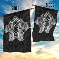 Aotearoa Kowhaiwhai Poutama Black Motif Garden Flag LT9 - Polynesian Pride