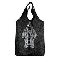 Aotearoa Kowhaiwhai Poutama Black Motif Grocery Bag LT9 - Polynesian Pride