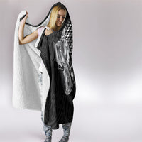 Aotearoa Kowhaiwhai Poutama Black Motif Hooded Blanket LT9 - Polynesian Pride