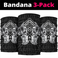 Aotearoa Kowhaiwhai Poutama Black Motif Neck Gaiter LT9 package One Size: 25*50cm Black - Polynesian Pride