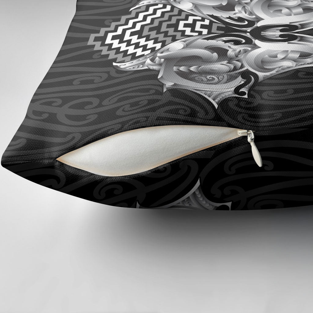 Aotearoa Kowhaiwhai Poutama Black Motif Pillow Cover LT9 - Polynesian Pride