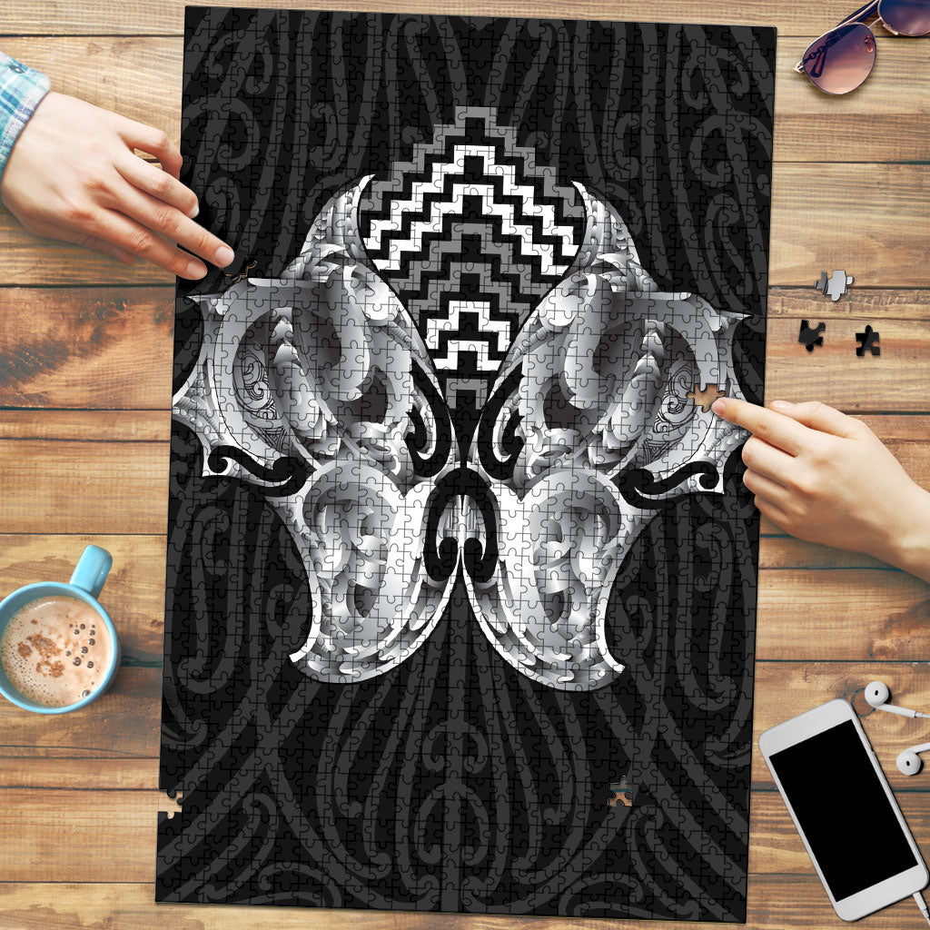 Aotearoa Kowhaiwhai Poutama Black Motif Puzzle