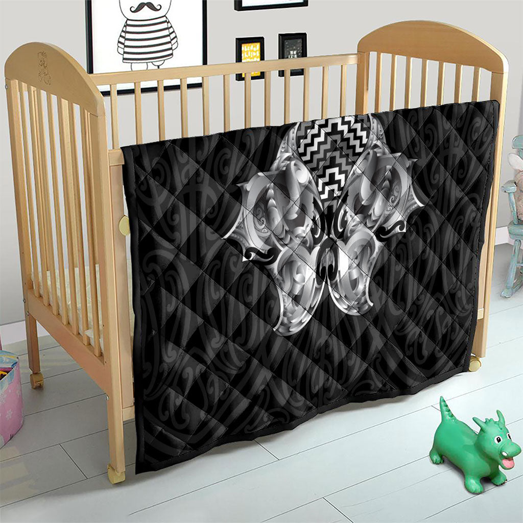 Aotearoa Kowhaiwhai Poutama Black Motif Quilt LT9 - Polynesian Pride