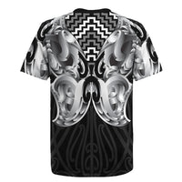 Aotearoa Kowhaiwhai Poutama Black Motif Rugby Jersey LT9 - Polynesian Pride