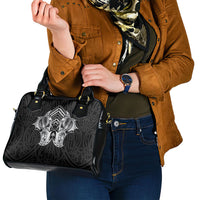Aotearoa Kowhaiwhai Poutama Black Motif Shoulder Handbag LT9 - Polynesian Pride