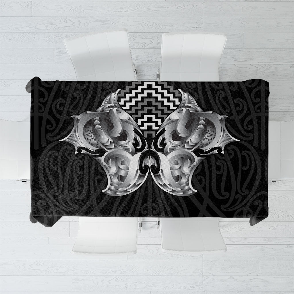 Aotearoa Kowhaiwhai Poutama Black Motif Tablecloth