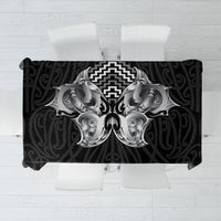 Aotearoa Kowhaiwhai Poutama Black Motif Tablecloth