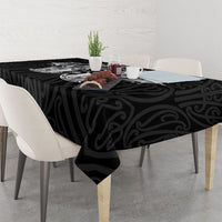 Aotearoa Kowhaiwhai Poutama Black Motif Tablecloth