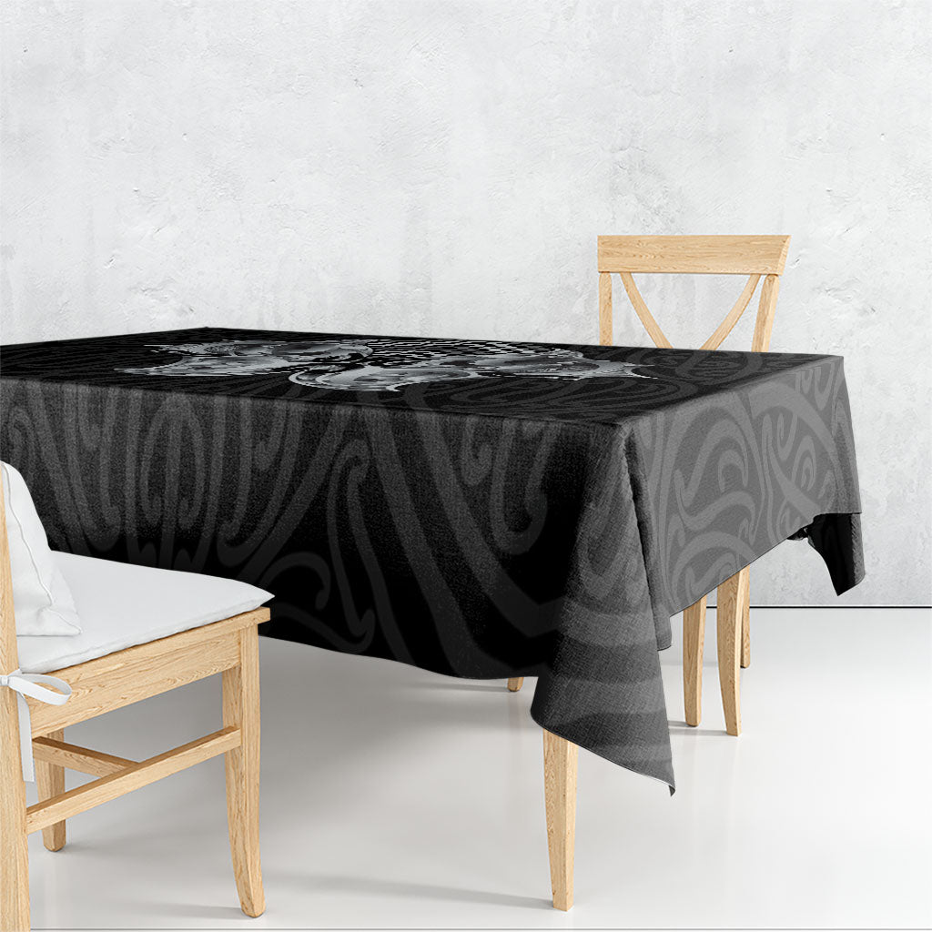 Aotearoa Kowhaiwhai Poutama Black Motif Tablecloth