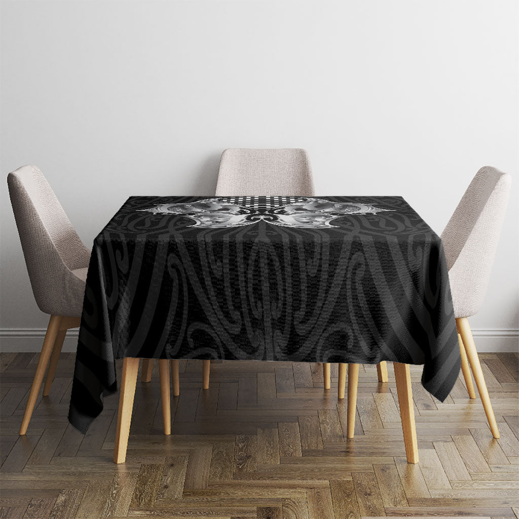 Aotearoa Kowhaiwhai Poutama Black Motif Tablecloth