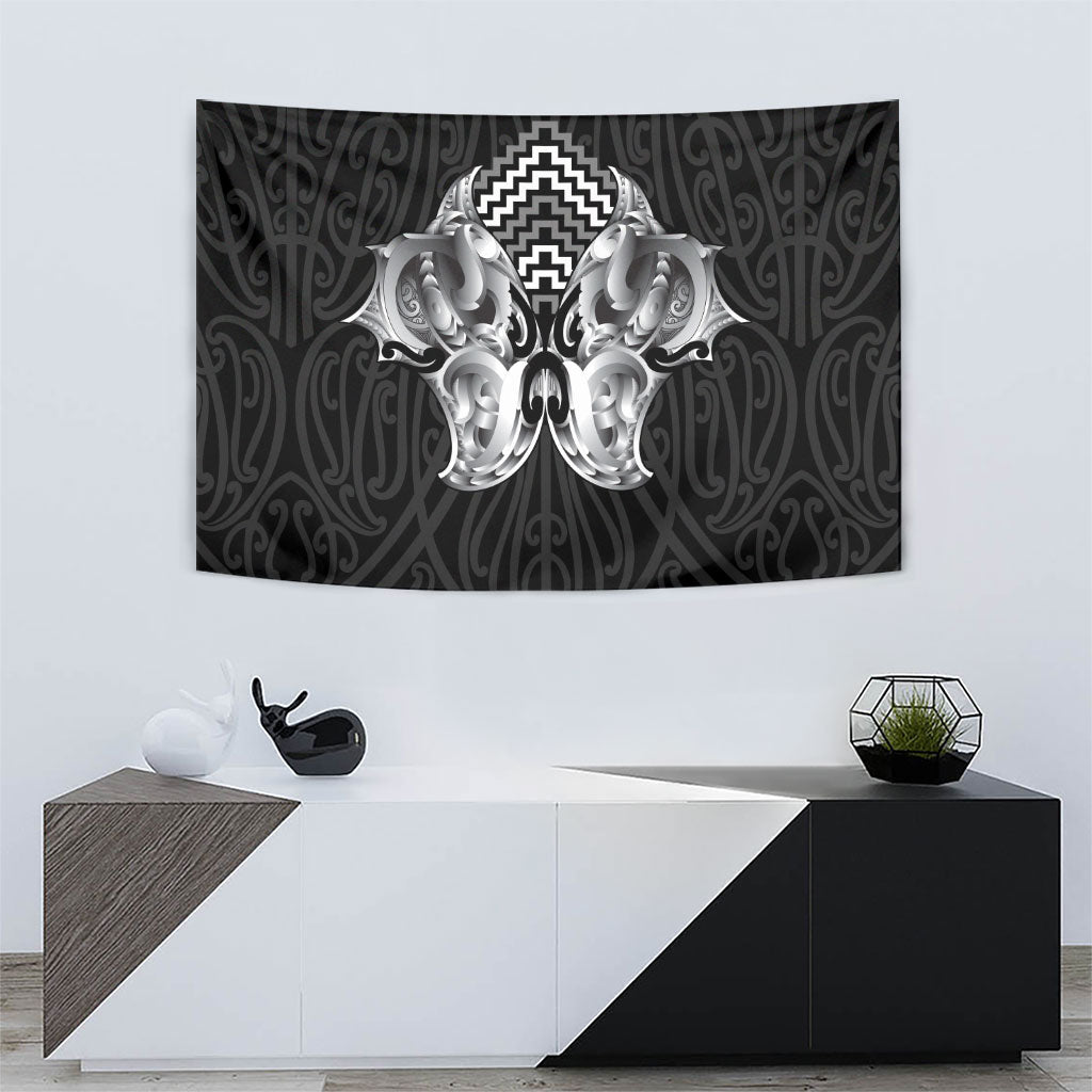 Aotearoa Kowhaiwhai Poutama Black Motif Tapestry LT9 - Polynesian Pride