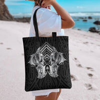 Aotearoa Kowhaiwhai Poutama Black Motif Tote Bag LT9 - Polynesian Pride