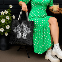 Aotearoa Kowhaiwhai Poutama Black Motif Tote Bag LT9 - Polynesian Pride