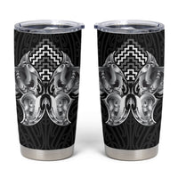 Aotearoa Kowhaiwhai Poutama Black Motif Tumbler Cup LT9 Black - Polynesian Pride