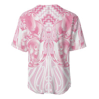 Aotearoa Kowhaiwhai Poutama Pink Motif Baseball Jersey LT9 - Polynesian Pride
