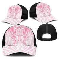 Aotearoa Kowhaiwhai Poutama Pink Motif Baseball Net Cap
