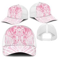 Aotearoa Kowhaiwhai Poutama Pink Motif Baseball Net Cap