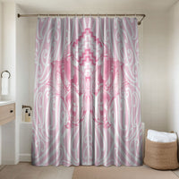 Aotearoa Kowhaiwhai Poutama Pink Motif Bathroom Set LT9 Shower Curtain Only Pink - Polynesian Pride