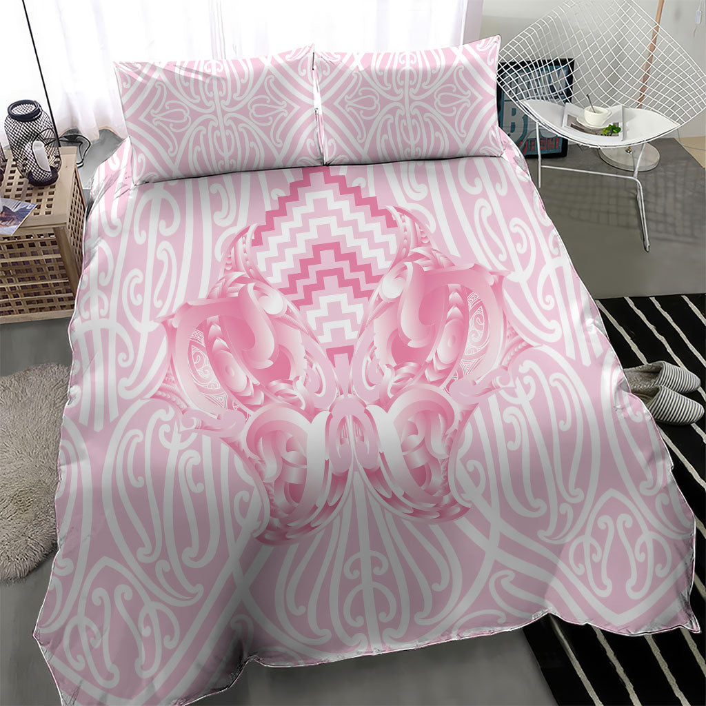 Aotearoa Kowhaiwhai Poutama Pink Motif Bedding Set LT9 - Polynesian Pride