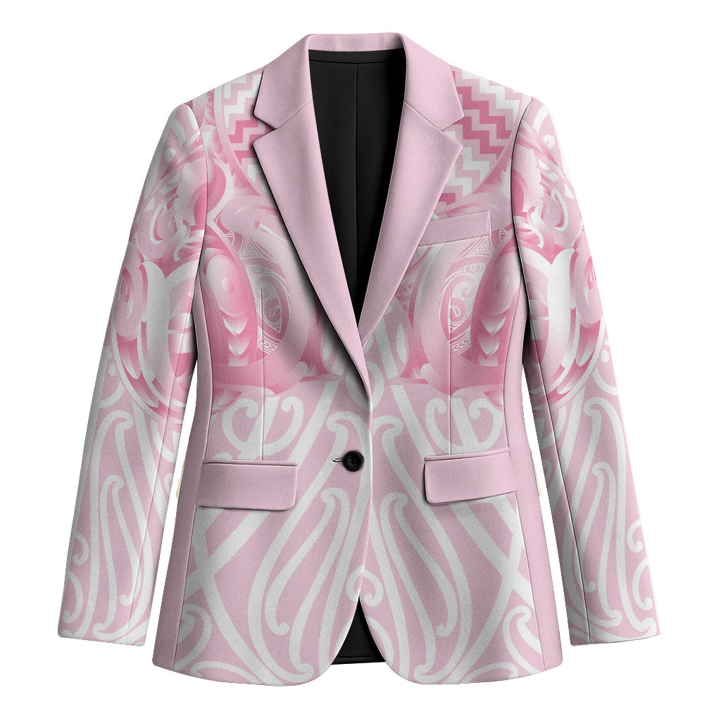 Aotearoa Kowhaiwhai Poutama Pink Motif Blazer LT9 Unisex Pink - Polynesian Pride