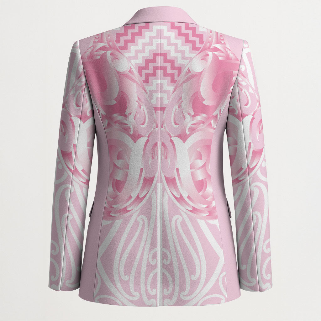 Aotearoa Kowhaiwhai Poutama Pink Motif Blazer LT9 - Polynesian Pride