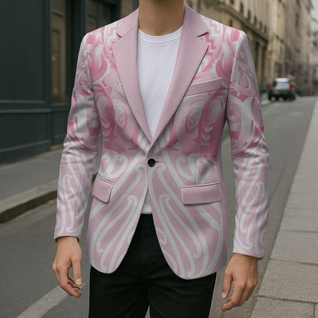 Aotearoa Kowhaiwhai Poutama Pink Motif Blazer LT9 - Polynesian Pride