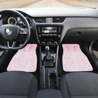 Aotearoa Kowhaiwhai Poutama Pink Motif Car Mats LT9 Set 2pcs - Front Pink - Polynesian Pride