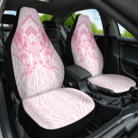 Aotearoa Kowhaiwhai Poutama Pink Motif Car Seat Cover LT9 One Size Pink - Polynesian Pride