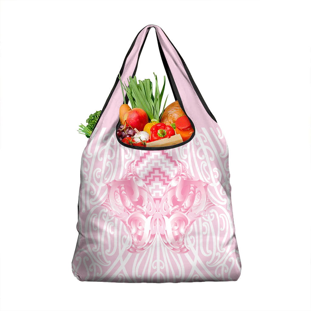 Aotearoa Kowhaiwhai Poutama Pink Motif Grocery Bag LT9 1-pack One Size Pink - Polynesian Pride