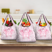 Aotearoa Kowhaiwhai Poutama Pink Motif Grocery Bag LT9 3-pack One Size Pink - Polynesian Pride