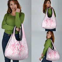 Aotearoa Kowhaiwhai Poutama Pink Motif Grocery Bag LT9 - Polynesian Pride