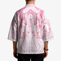 Aotearoa Kowhaiwhai Poutama Pink Motif Kimono LT9 - Polynesian Pride