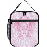 Aotearoa Kowhaiwhai Poutama Pink Motif Lunch Bag LT9 10.2 × 8.3 × 4.3 inch Pink - Polynesian Pride