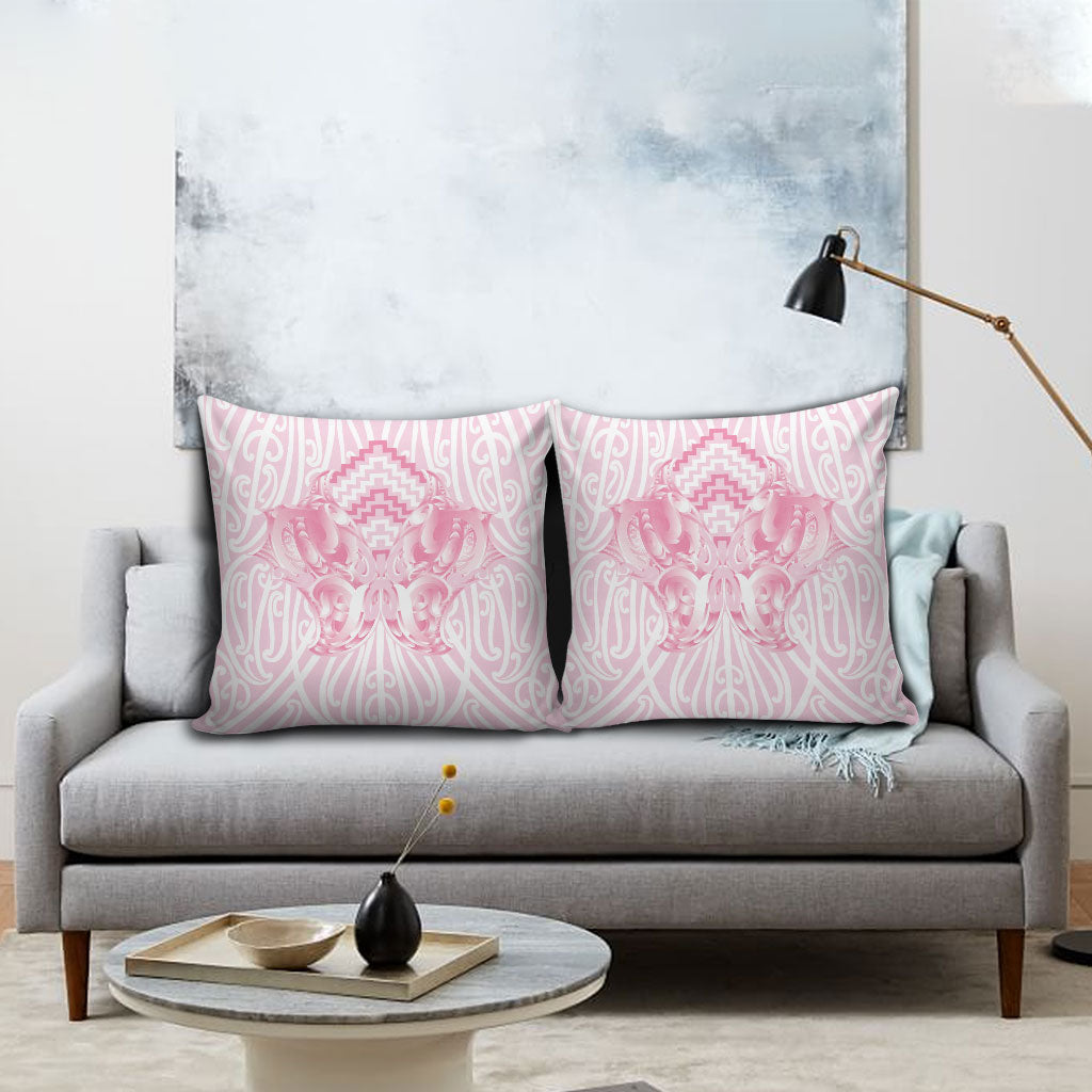 Aotearoa Kowhaiwhai Poutama Pink Motif Pillow Cover LT9 - Polynesian Pride