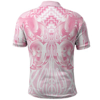 Aotearoa Kowhaiwhai Poutama Pink Motif Polo Shirt