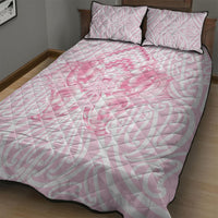 Aotearoa Kowhaiwhai Poutama Pink Motif Quilt Bed Set LT9 - Polynesian Pride