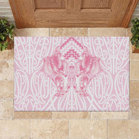 Aotearoa Kowhaiwhai Poutama Pink Motif Rubber Doormat LT9 Pink - Polynesian Pride