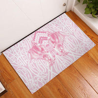 Aotearoa Kowhaiwhai Poutama Pink Motif Rubber Doormat LT9 - Polynesian Pride