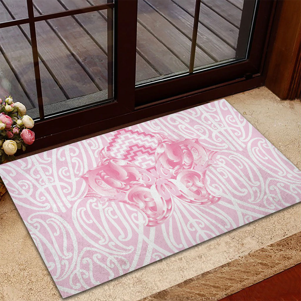 Aotearoa Kowhaiwhai Poutama Pink Motif Rubber Doormat LT9 - Polynesian Pride