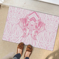 Aotearoa Kowhaiwhai Poutama Pink Motif Rubber Doormat LT9 - Polynesian Pride