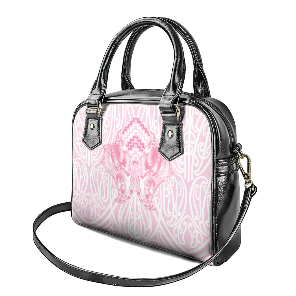 Aotearoa Kowhaiwhai Poutama Pink Motif Shoulder Handbag LT9 - Polynesian Pride