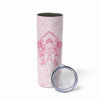 Aotearoa Kowhaiwhai Poutama Pink Motif Skinny Tumbler LT9 - Polynesian Pride
