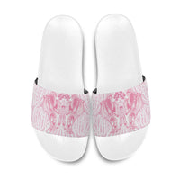 Aotearoa Kowhaiwhai Poutama Pink Motif Slide Sandals LT9 Pink - Polynesian Pride