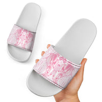 Aotearoa Kowhaiwhai Poutama Pink Motif Slide Sandals LT9 - Polynesian Pride