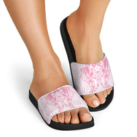 Aotearoa Kowhaiwhai Poutama Pink Motif Slide Sandals LT9 - Polynesian Pride