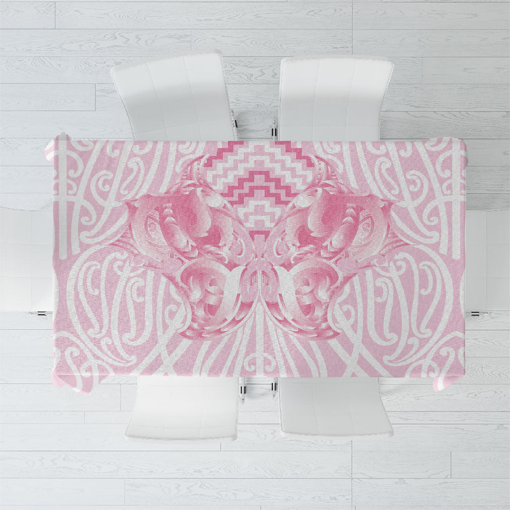 Aotearoa Kowhaiwhai Poutama Pink Motif Tablecloth